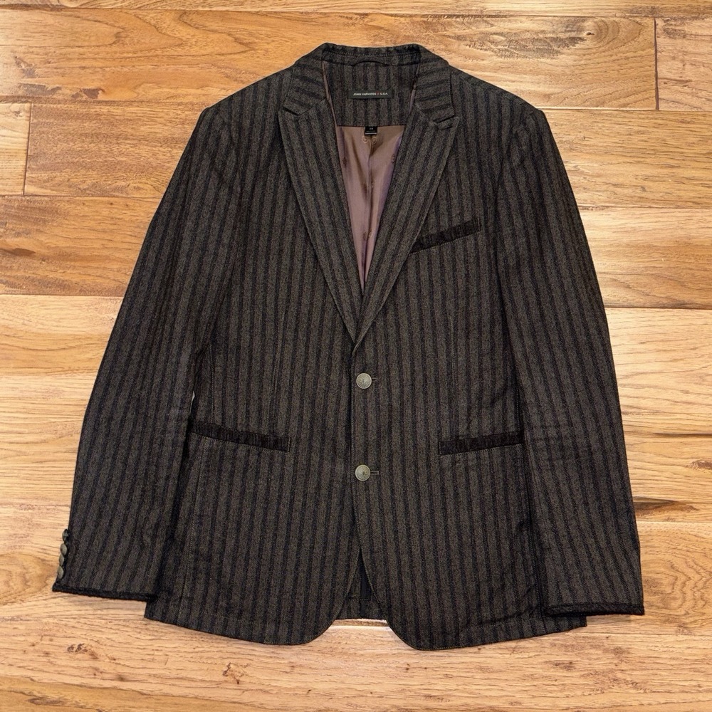 John Varvatos USA BANF Striped Blazer Sport Coat Jacket Men's 38R Cotton Wool